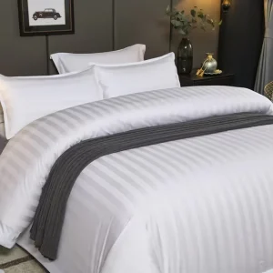 OEM Customizable Luxury 5 Star Hotel 4-Piece Cotton Bedding Set Solid Color Anti-Static 250TC Duvet Cover Sheet Pillowcase