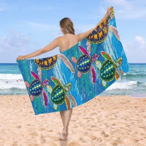 OEM Customization Factory Manufacturer Quick Dry Microfiber Sports Pattern Printed Custom Beach Towels