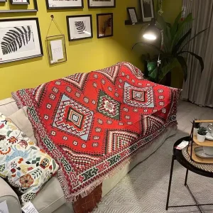 OEM Customized Design Bohemian Style Camping Travel Decoration Jacquard Woven Blanket Tapestry