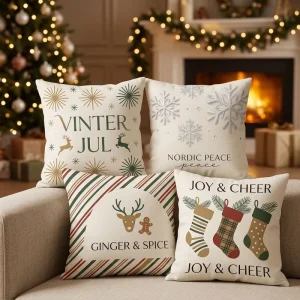 OEM Design Custom Anti-Static Festival Pattern Sofa Throw Pillow Cushion Covers for Living Room
