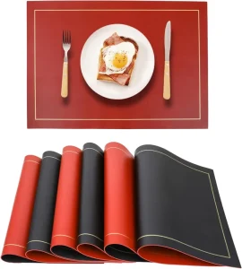 OEM Design Durable Placemat Dinner Plate Dish Mat Pu Table Mats Set for Restaurant Household