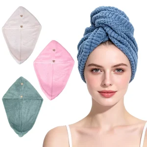 OEM Double-Layer Pineapple Dry Hair Cap Women Super Absorbent Fast Drying Adult Eco-Friendly Woven Coral Velvet Triangle Towel
