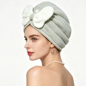OEM Eco friendly Soft Comfortable Thickened Coral Velvet Dry Hair Cap No Shedding Water Absorption Quick Drying