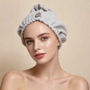 OEM Eco-friendly Velvet Ant Cloth Antibacterial Quick-Dry Hair Drying Cap Women Adults Soft Absorbent No Blow Dry