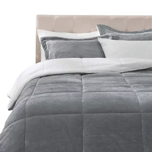 OEM Factory Home Hotel Bedroom Luxury Oeko-Tex Customize Soft Solid Color Winter Flannel and Sherpa Comforter