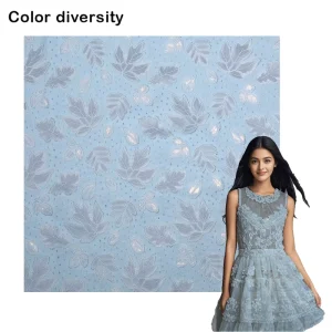 OEM Factory Lightweight Breathable Printed Lace Fabric for Spring Autumn Ladies Skirt Custom Colors Available