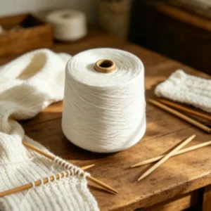 OEM Factory Price 21S High Tenacity Spun 100% Polyester Yarn White Raw Material for Sewing Textile Weaving and Knitted Products