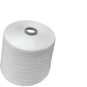 OEM Factory Price 21S Spun 100% Polyester Yarn White Raw Material for Textile Weaving Sewing Knitted Products