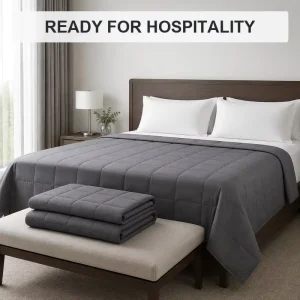 OEM Factory Weighted Blanket Bamboo Soft Cooling Stress Relief Deep Sleep Glass Beads Heavy Blanket