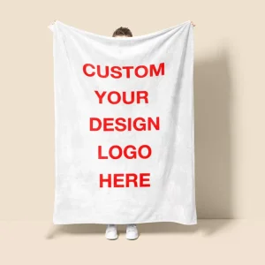 OEM Free Mock up Custom Size Printing Warm Soft Flannel Fleece Throw Blanket with logo Label 100% Polyester for Bedding Sofa