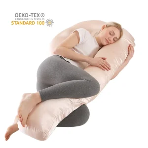 OEM J Type Long Maternity Pillow Cooling Cover Full Body Support Pregnancy Pillow for Belly Hips Legs