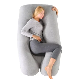 OEM Jersey Fabric Full Body Support U Shaped Pregnancy Pillows Comfort Adjustable Maternity Pillow for Pregnant Women Sleeping