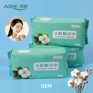 OEM Large Size 20*20cm Disposable Cotton Tissue Make up Disposable Face Tissue Use for Cleaning and Skin Care