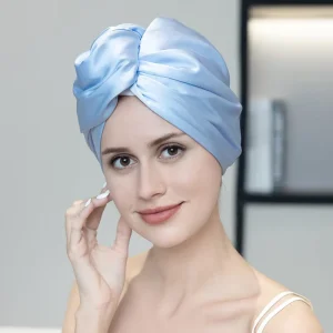 OEM Luxury 100% Pure Mulberry Silk Soft Comfortable Hair Bonnet Sleep Turban Inner Layer Dry Hair Towel Roll Quick-Dry