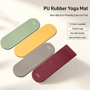 OEM Maillard Color Yoga Mat Non Slip Shock Absorption Half Round PU Natural Rubber Exercise Pad for Home Gym Studio