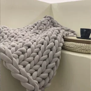 OEM Manufacturer Modern Recycled Polyester Hand Made Knitted Cotton Chunky Knit Organic for Blanket Four Seasons Use