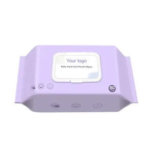 OEM Natural Baby Wipes Custom Eco Friendly Bamboo Fiber Biodegradable 80 Sheets Hand and Mouth Wet Tissues