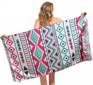 OEM New Design Fast Dry Large Bath Towel Custom Microfiber Beach Towel for Kids Hawaii Summer Square Plus Modern Compressed