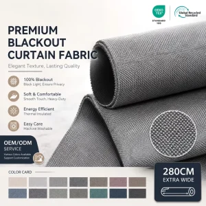 OEM ODM 100% Polyester Woven Flame Retardant Waterproof Blackout Oxford Fabric PA Coating Medium Curtains Fabric