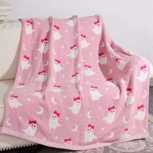 OEM ODM 40*60 100% Polyester OEKO TEX Certified Annual Contract Knitted Throw Blanket for Sofa