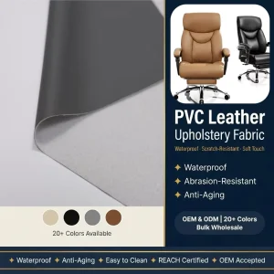 OEM & ODM Accepted Waterproof Embossed PVC Leather Sofa & Chair Material with Long Service Life