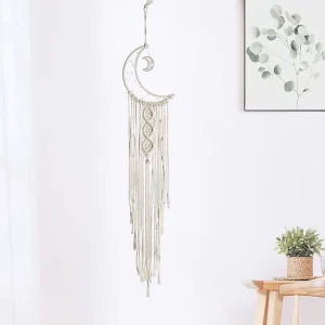 OEM ODM Bohemian Macrame Dream Catcher Wall Hanging Home Decoration Breathable Woven Tapestry Moon Feature for Home Textile