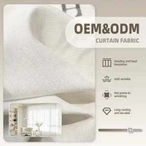 OEM ODM Breathable Lightweight Sheer Nonwoven Voile 100% Polyester Embroidered Insulation Customizable Sheer Curtain Fabric