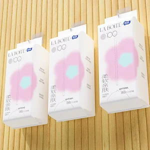 OEM ODM Custom Cotton Face Cleaning Tissues Eco Friendly 1 Ply Plaid Pattern for Household Use Bulk Private Label Supply