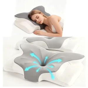 OEM ODM Custom Orthopedic Ergonomic Neck Support Memory Foam Butterfly Shaped Cervical Pillow for Shoulder and Neck Pain Relief