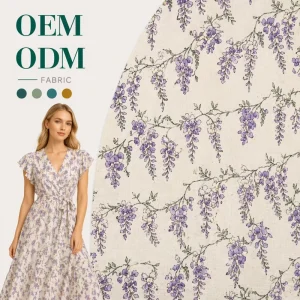 OEM ODM Customized Digital Print 100% Cotton Voile 56 60 For Fashion Apparel Custom Fabric Print