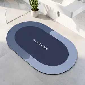 OEM ODM Eco Friendly Modern Bathroom Anti Slip Mat Customizable Print Design Super Absorbent Fast Drying