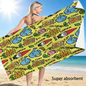 OEM ODM Eco Friendly Polyester Beach Towel with Custom Logo Digital Print Quick Dry for Swimming Pool Gym & Travel Use
