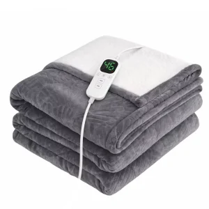 OEM ODM Electric Heated Blanket Factory Supply Soft Flannel Fleece Throw Blanket Washable Fast Heating Winter Home Blanket