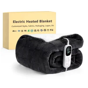 OEM ODM Electric Heated Blanket Manufacturer Custom Flannel Fleece Heated Throw Blanket Soft Washable Winter Home Use