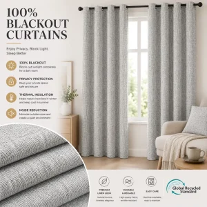 OEM & ODM Factory Direct Sales Sleep-Enhanced Comfort 100% Polyester Modern All-Season Living Blackout Curtains Valances