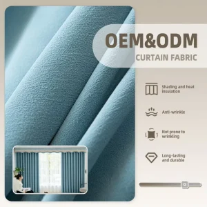 OEM ODM Factory High Quality Linen Blackout Curtain Fabric Roll Customizable Drapery fabric for Home School Hospital Office
