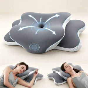 OEM ODM Luxury Memory Foam Orthopedic Cervical Contour Ergonomic Butterfly Shape Pillow Neck Shoulder Bed Support