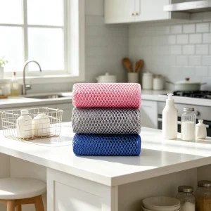 OEM ODM Mesh Towel Cleaning Dusting Wiping Task Super Absorbent Quick Dry Dish Cloth for Kitchen