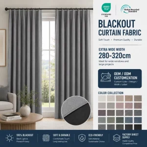 OEM ODM Modern 84-Inch Thermal 100% Blackout Window Drapes Rod Pocket Curtains 2 Panels for Bedroom Living Room