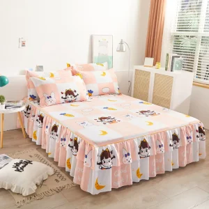 OEM ODM New Modern Printed 100% Polyester Microfiber Elastic Bed Skirt 100TC Durable for Home