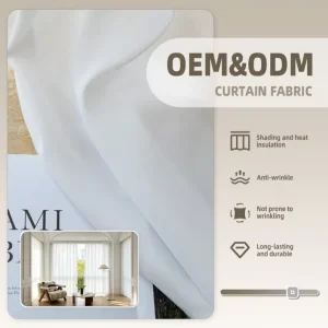 OEM ODM Polyester Breathable Lightweight Embroidered Nonwoven Plain Sheer Curtain Fabric Linen Window Treatments Customizable