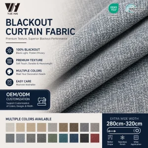 OEM ODM Quality Ratio Triple Pass Blackout Waterproof Flame Retardant 100% Polyester Woven Medium Curtain Fabric