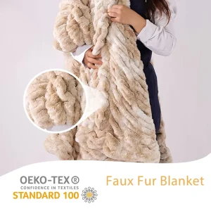 OEM ODM Soft Faux Fur Blanket Custom European and American Style Soft Fabric King Size Throw Blanket for Bed