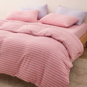 OEM Private Label 100% Egyptian Cotton Kids Bedding Set Customized Striped Pattern Children Duvet Cover Factory