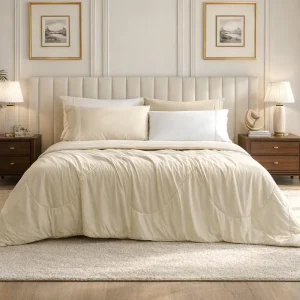 OEM Queen Cooling Comforter Khaki Breathable Lightweight Summer Blanket for Hot Sleepers Night Sweats Bedding