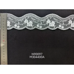 OEM Sheer Embroidered Polyester Narrow Stripe Knitted Mesh Fabric for Boys Fashion Apparel Dresses Sleepwear Decorative Textile