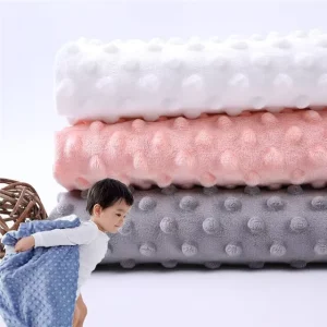 OEM Super Soft Minky Dot Baby Blanket Plush Fleece Baby Toy Hometextil Fabric