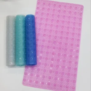 OEM Transparent Anti Slip Bath Mats for Bathroom Tub Round Holes Washable Shower Tub Mats with Suction Cups BathTub Mat