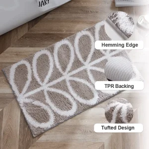 OEM Tufted Bath Rug Soft Microfiber Bathroom Mat Non-Slip Mat Absorbent Bathroom Floor Mat