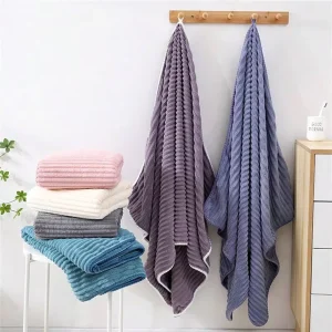 OEM Woven Coral Velvet Extra Thick Large Home Bath Towel Spa Gym Salon Sauna Luxury 5 Piece Set Not Easy Shed Soft Shower Wrap